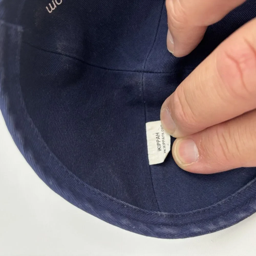 Kippah Navy Blue Crown Embroidered Jewish Yarmulke Kippah Size 3 TYH Nation